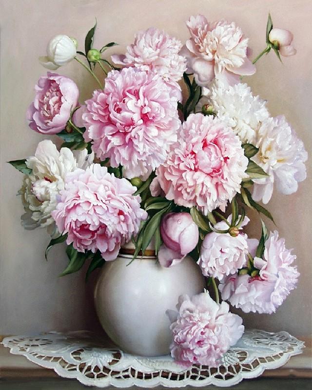 Pink Flowers DIY Painting by Numbers – Art Leylona