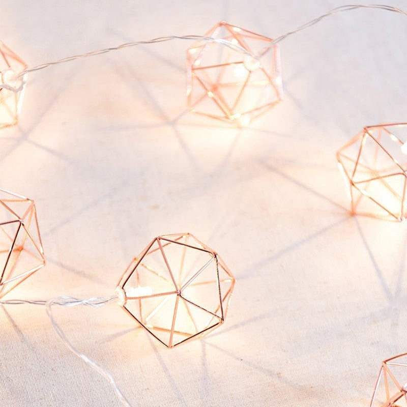 Rose gold Wire LED String Lights