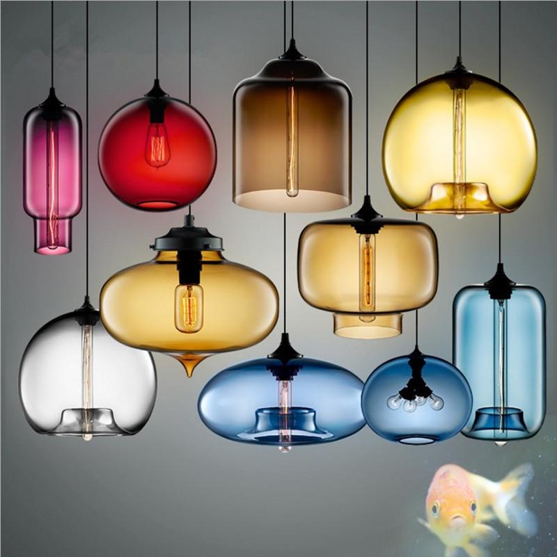 Multi Color Stained Glass Pendant Light