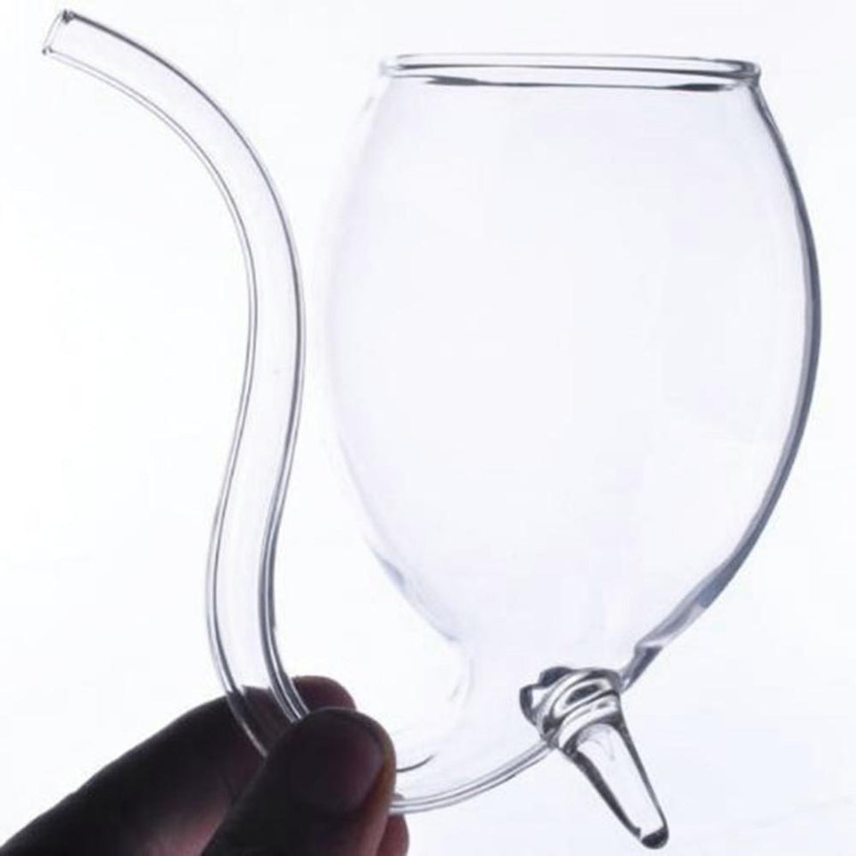 Vampire Wine Glass With Built-in Straw - Fun And Creative Cocktail
